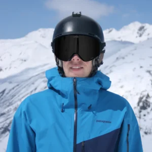 A male wearing an Infinity 2 Black - Onyx Black goggles - Front view