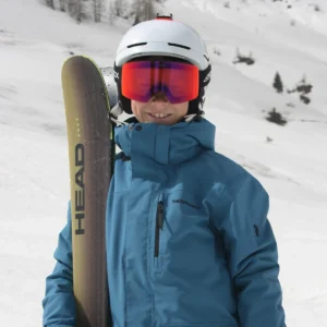 Front view of a boy with a Steezy Black - Phoenix Red