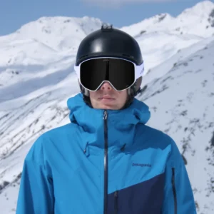 A male wearing an Infinity 2 White - Onyx Black goggles - Front view