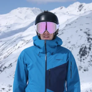 Ein Mann trägt eine Infinity 2 White - Fancy Violet Skibrille - Vorderansicht