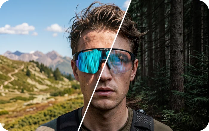 De Lumora Photochromic-lens die zich aanpast aan verschillende lichtomstandigheden.